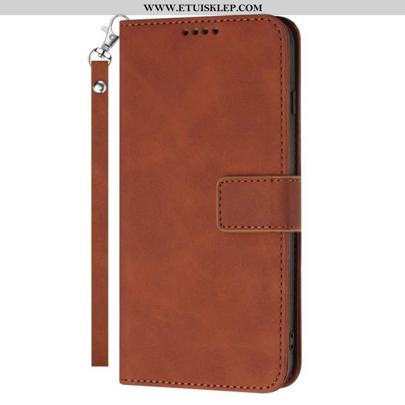 Etui Folio do Samsung Galaxy S23 Ultra 5G z Łańcuch Pasek W Stylu Vintage